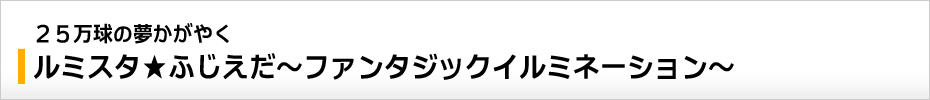 25万球の夢かがやく ルミスタ★ふじえだ～ファンタジックイルミネーション～